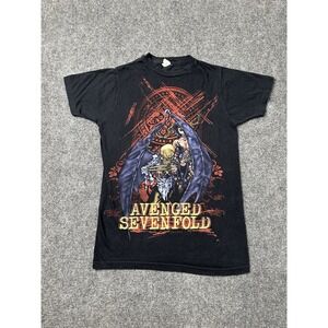 Womens Avenged Sevenfold Skull Graphic Black Band T-Shirt 2009, Size S